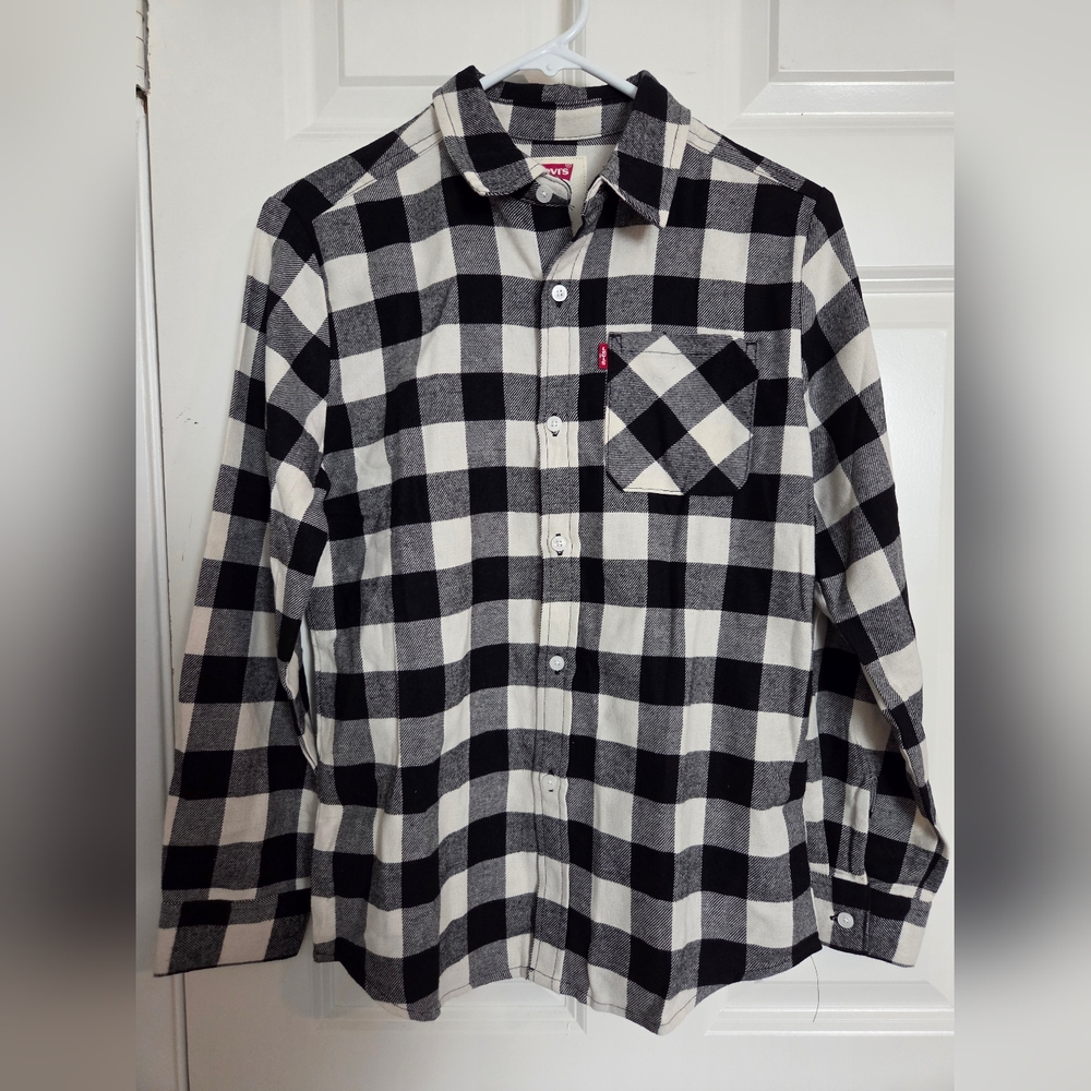 New Levis Black and White Checkered Shirt